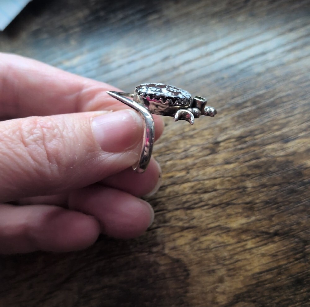Silver Wild Horse Jasper Stone Ring - Picture 4 of 14